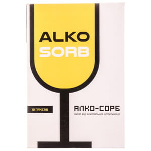 Алко-сорб від симптомів похмілля і для виведення токсинів з організму пакетик 9 г 12 шт