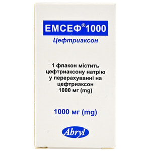 Емсеф 1000 пор. д/р-ну д/ін. 1000мг фл. №1