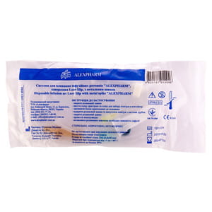 Система для вливання інфузійних розчинів Luer Slip з металічним шипом Alexpharm (Алексфарм) ПР 1 шт