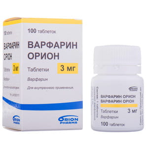 Варфарин Оріон табл. 3мг №100
