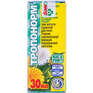 Фітоконцентрат Екомед Тропонорм при вегето-судинній дистонії, для нормалізації функцій ендокринної системи 30 мл