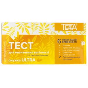 Тест смужка для визначення вагітності Teta (Тета) Ultra (Ультра) (10 мМО/мл) 1 шт Тетафарм