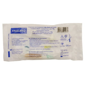 Система для вливання інфузійних розчинів Luer Slip з металічним шипом Angelmed (Ангелмед) ПР 1 шт