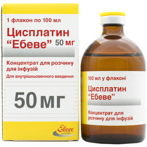 Цисплатин Ебеве конц. д/р-ну д/інф. 0,5мг/мл фл. 100мл (50мг) №1