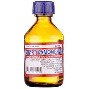 Спирт камфорний р-н д/зовн. застос. спирт. 10% фл. 40мл