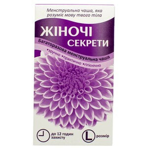 Чаша менструальная ЖЕНСКИЕ СЕКРЕТЫ Красота и здоровье размер L 1 шт