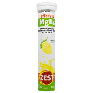 Вітаміни ZEST (Зест) EfferVit MgB6 (ЕфферВіт MgB6) таблетки водорозчинні 20 шт