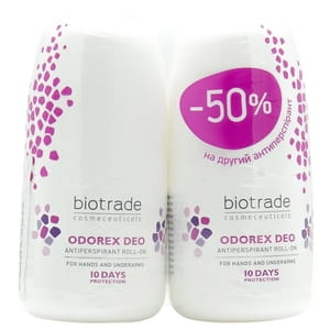 Набор BIOTRADE Odorex (Биотрейд Одорекс) Антиперспирант шариковый Deo длительного действия 10 дней защиты 40 мл 2 шт