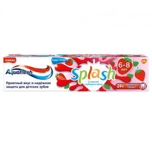 Зубна паста AQUAFRESH (Аквафреш) дитяча Splash 6-8 років зі смаком полуниці та м'яти 50 мл