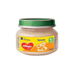 Пюре м'ясне дитяче Нутриція Milupa (Мілупа) Кролик з 6-ти місяців 80 г