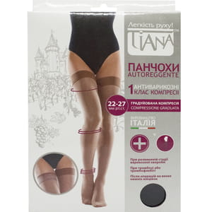 Чулки антиварикозные TIANA 900 (Тиана) 22-27 мм рт ст 280 den размер 2 черные