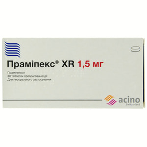 Праміпекс XR табл. прол. дії 1,5мг №30