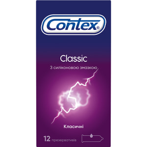 Презервативи латексні з силіконовою змазкою CONTEX (Контекс) Classic класичні упаковка 12 шт