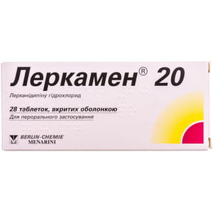 Леркамен 20 табл. п/о 20мг №28
