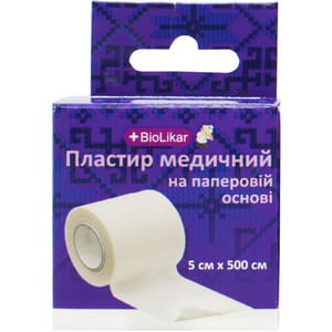 Пластир медичний Biolikar (Біолікар) на паперовій основі розмір 5 см x 500 см 1 шт