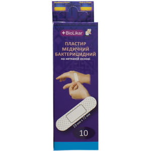 Пластир бактерицидний Biolikar (Біолікар) нетканий розмір 19 мм x 72 мм 10 шт