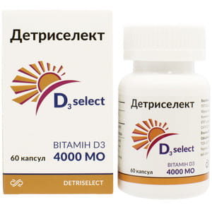 Детриселект Д3 4000 МО джерело вітаміну Д3 капсули банка 60 шт