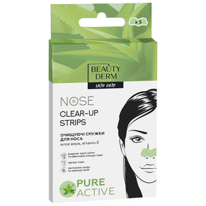 Смужки для носа Beauty Derm (Бьюті дерм) очищуючі з екстрактом алое 3 шт