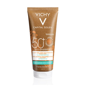 Молочко для лица и тела VICHY (Виши) Капиталь Солей солнцезащитное увлажняющее SPF 50+ эко-дизайн 200 мл NEW