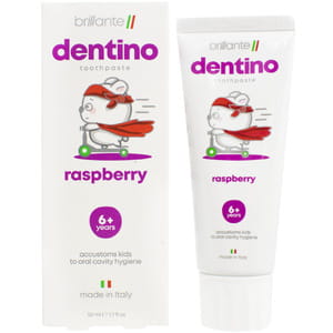 Зубна паста-гель для дітей BRILLANTE DENTINO (Бріллант Дентіно) Raspberry Junior з 6-ти років 50 мл
