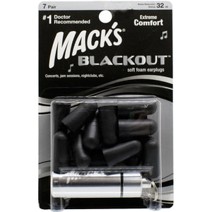 Беруші Вкладки вушні BlackOut foam з поліуретану чорні 7 пар + контейнер