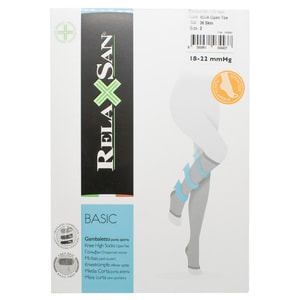 Гольфи RELAXSAN (Релаксан) Basic (Базік) 140 ден з відкритим носком 18-22 мм розмір 2 бежеві модель 850А