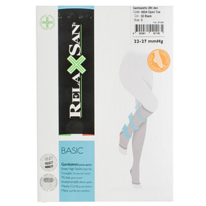 Гольфи RELAXSAN (Релаксан) Basic (Базік) 140 ден з відкритим носком 18-22 мм розмір 3 бежеві модель 850А