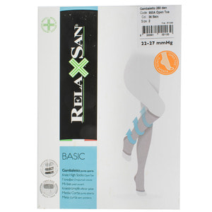 Гольфи компресійні RELAXSAN (Релаксан) Basic (Базік) 280 ден з відкритим носком 22-27 мм розмір 2 бежеві модель 950А