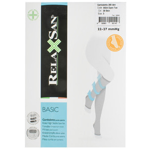 Гольфи компресійні RELAXSAN (Релаксан) Basic (Базік) 280 ден з відкритим носком 22-27 мм розмір 3 бежеві модель 950А