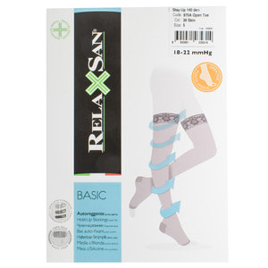 Панчохи антиемболічні RELAXSAN (Релаксан) Basic (Базік) 140 ден 18-22 мм з відкритим носком розмір 5 бежеві 1 пара модель 870А