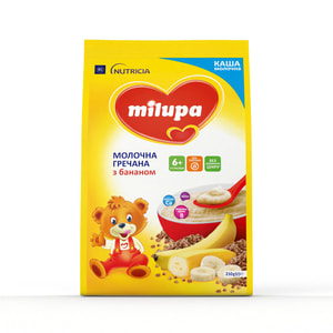 Каша молочна дитяча Нутриція Milupa (Мілупа) Гречана з бананом з 6-ти місяців 210 г