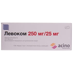 Левоком табл. 250мг/25мг №100