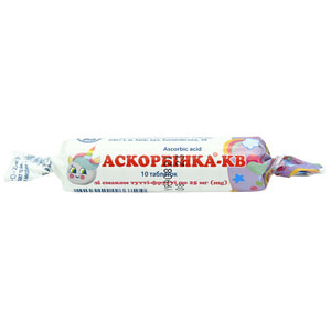 Аскорбінка-КВ зі смаком тутті-фрутті табл. 25мг №10