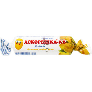 Аскорбінка-КВ зі смаком дині табл. 25мг №10