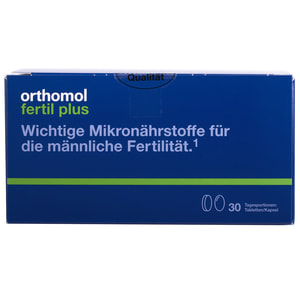 Ортомол Фертил Плюс Нью (Orthomol Fertil plus new) вітамінний комплекс для лікування фертильності у чоловіків капсули на курс прийому 30 днів