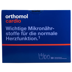 Ортомол Кардіо (Orthomol Cardio) вітамінний комплекс для здоров'я сердцево-судинної системи гранули + капсули + таблетки на курс прийому 30 днів