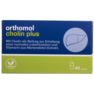Ортомол Холін Плюс (Orthomol Cholin Plus) вітамінний комплекс для поліпшення роботи печінки капсули на курс прийому 30 днів