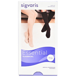 Панчохи компресійні з силіконовим фіксатором SIGVARIS (Сігваріс) Essential Classical PLUS 19317 клас 2 з відкритим миском колір бежевий розмір М short