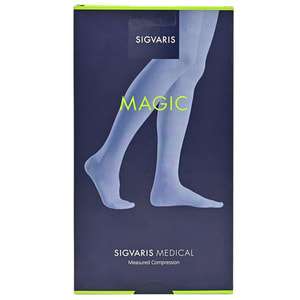 Панчохи компресійні з силіконовим фіксатором SIGVARIS (Сігваріс) Magic артикул 63283 клас 2 з закритим миском колір морський розмір М long