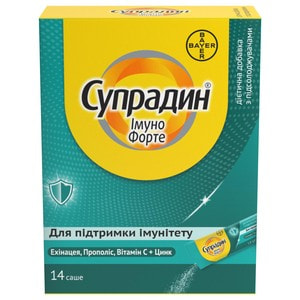 Супрадин Імуно Форте для зміцнення імунітету гранули для розсмоктування в ротовій порожнині в саше по 1,8 г 14 шт