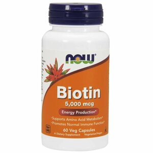 Біотин 5000 мкг NOW (Нау) Biotin 5000 mcg капсули флакон 60 шт