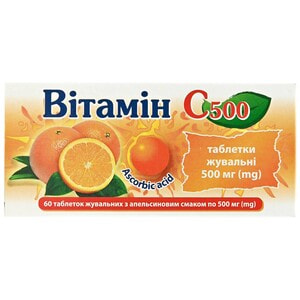 Вітамін С табл. жув. 500мг апельсин №60