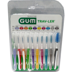 Набір щіток GUM (Гам) міжзубних в ассортименті Travler 10 шт