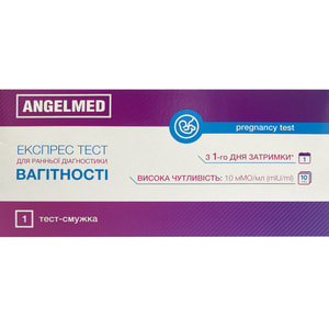 Тест-смужка для визначення вагітності Angelmed (АнгелМед) (10 мМО/мл) рожева 1 шт