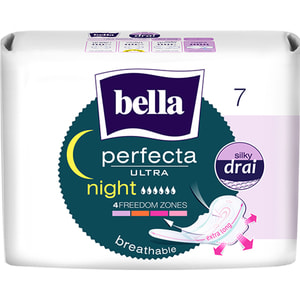 Прокладки гігієнічні жіночі BELLA (Бела) Perfecta Ultra Night Silky Drai (Перфект ультра найт сілк драй) 7 шт
