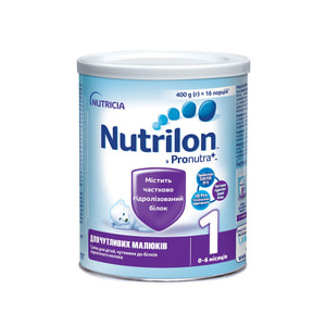 Суміш молочна дитяча Нутриція NUTRILON (Нутрилон) 1 Для чутливих малюків з 0 до 6 місяців 400 г