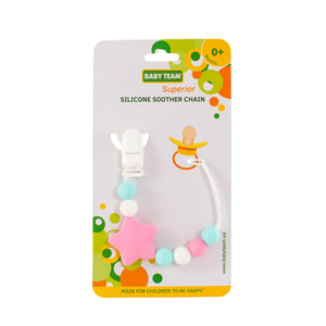 Ланцюжок для пустушки силіконовий BABY TEAM (Бебі Тим) артикул 3390 1 шт