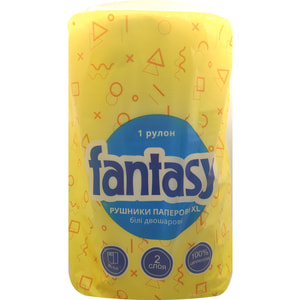 Рушники паперові FANTASY (Фентезі) двохшарові білі XL 1 рулон (34 м)