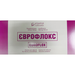 Єврофлокс р-н д/інф. 500мг/100мл фл. 100мл №1