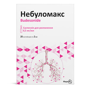 Небуломакс сусп. д/розп. 0,5мг/мл конт. 2мл (40доз) №20